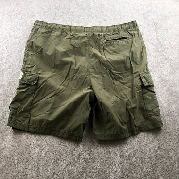 Walt Disney Word Mens Cargo Shorts Large Green Elastic Waist Drawstring Casual - Picture 13 of 13